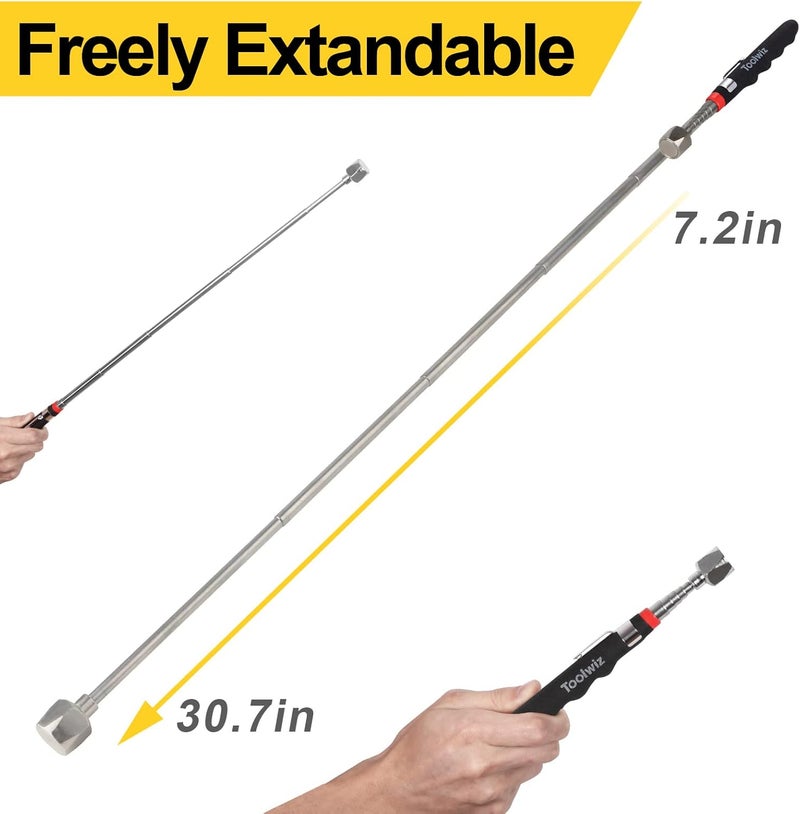 Toolwiz Telescopic Magnetic Pick up Tool (16LB), Extendable to 30 inch Extendable Magnet Pickup Tool, Gifts for Dad, Husband, Grandpa, Handyman Father's Day - Image 4